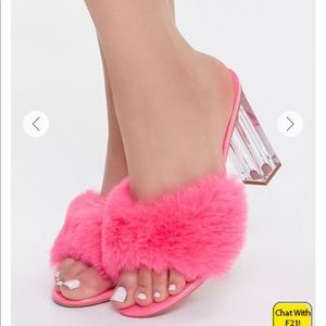 Pink Fuzzy Heels